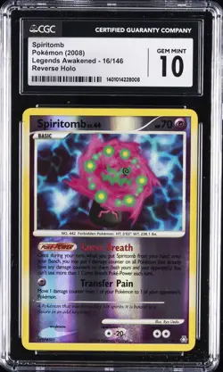 2008 POKEMON LEGENDS AWAKENED, REVERSE HOLO #16/146 SPIRITOMB CGC 10 GEM MINT - Image 1