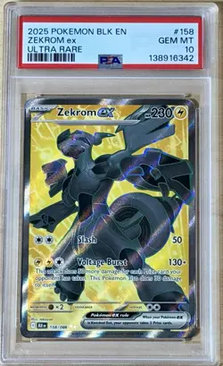 2025 Pokemon Zekrom ex 158/086 Ultra Rare PSA 10 Gem 💎 Mint - Image 1