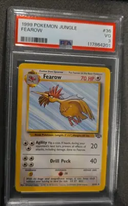 POKEMON CARD FEAROW 36 JUNGLE #36 VINTAGE GRADED PSA 3 WIZARDS WOTC - Image 2