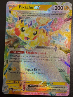Pokemon Pikachu TCG Card EX 057/191 Surging Sparks NM - Image 1