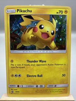 Pikachu SM76 Shining Legends Holo Black Star Promo Pokemon Card LP - Image 1