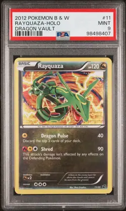 2012 POKEMON B&W DRAGON VAULT #11 RAYQUAZA-HOLO PSA 9 - Image 1