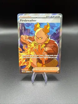 Pokemon Firebreather Trainer 119/094 Holo Ultra Rare Full Art Phantasmal Flames - Image 1