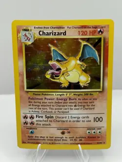 🔥1999 Pokemon Base Set Charizard 4/102 Holo WOTC Vintage. Strong Front Display! - Image 1