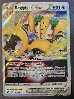 Regigigas Vstar 114/159 Crown Zenith Ultra Rare Holo Card Pokemon TCG NM - Image 1