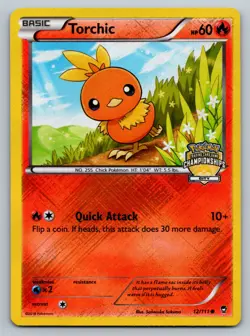 Torchic 12/111 City Championships Crosshatch Promo Pokemon TCG LP - Image 1