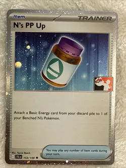 N's PP Up Holo Pokemon Prize Pack Series 7 Promo Pokemon Card NM Stamp - Image 1