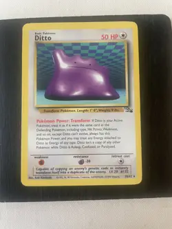 Pokemon Tcg Ditto 18/62 Fossil Non-holo Rare LP - Image 1