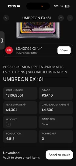 Pokemon TCG Lot - PSA 10 Umbreon ex, Glaceon ex, Blastoise 25th anniversary Holo - Image 3