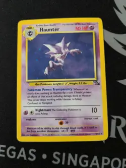 Haunter 6/62 LP- Holo Rare Fossil Set 1999 Vintage Pokemon TCG - Image 1