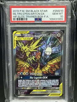2019 Pokemon Moltres & Zapdos & Articuno GX SM Black Star Promo #SM210 PSA 10 - Image 1