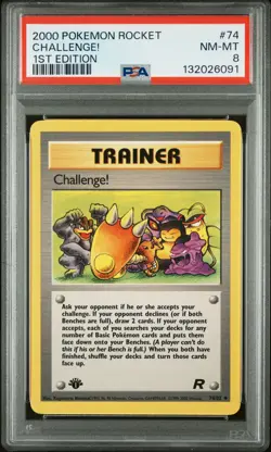2000 POKEMON ROCKET 1ST ED #74 CHALLENGE! PSA 8 - Image 1