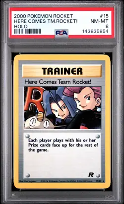 PSA 8 Here Comes Tm.Rocket! #15 2000 Pokemon Rocket NM-MT - Image 1