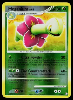 Pokemon Mysterious Treasures 13/123 Meganium Pokemon Card Reverse Holo - Image 1