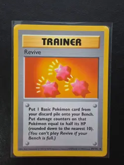 Pokemon TCG Trainer Revive Base Set Shadowless, Card 89/102, Regular Uncommon - Image 1