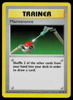 Pokemon Card Base Set Shadowless Maintenance 83/102 Unlimited Uncommon - Image 1