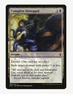 Complete Disregard #90 Battle For Zendikar (BFZ) Card in Protective Sleeve - Image 1