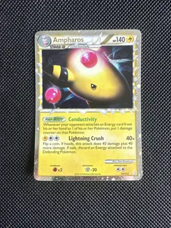 Ampharos Prime 105/123 2010 Holo Rare HeartGold SoulSilver Pokemon Card - LP - Image 1