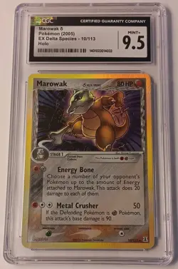 CGC 9.5 MAROWAK 10/113 EX DELTA SPECIES HOLO RARE 🔥 Pokemon TCG 2005 - Image 1
