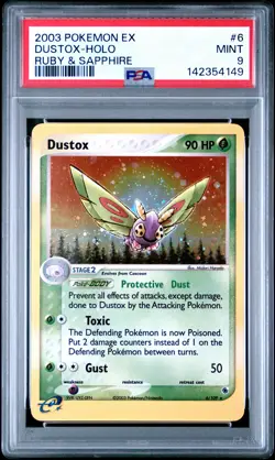 2003 POKEMON EX RUBY & SAPPHIRE #6 DUSTOX-HOLO PSA 9 - Image 1