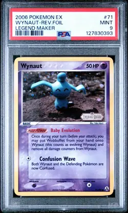 2006 POKEMON EX LEGEND MAKER #71 WYNAUT-REVERSE FOIL PSA 9 - Image 1