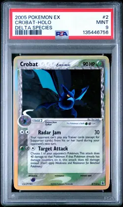 2005 POKEMON EX DELTA SPECIES #2 CROBAT-HOLO PSA 9 - Image 1