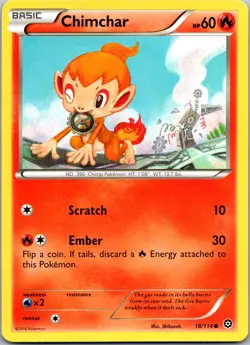 Chimchar 18/114 - XY - Steam Siege Common Pokemon TCG NM - Image 1