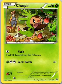 Chespin (7) 7/162 - XY - BREAKthrough Common Pokemon TCG NM - Image 1