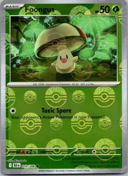 Foongus (Poke Ball Pattern) 010/086 - SV: Black Bolt Common Pokemon TCG NM Holo - Image 1
