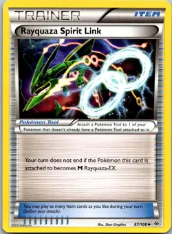 Rayquaza Spirit Link 87/108 - XY - Roaring Skies Pokemon Uncommon LP - Image 1