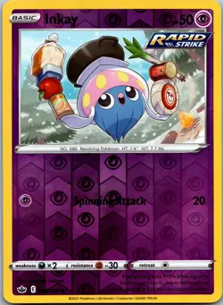 Inkay 069/198 - SWSH06: Chilling Reign Pokemon TCG NM Reverse Holofoil - Image 1