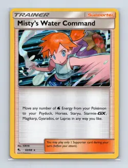 Misty's Water Command 63/68 Holo Rare Hidden Fates Pokemon Holo Near Mint - Image 1