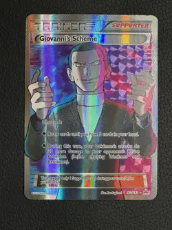 Pokemon Giovanni's Scheme Full Art Ultra Rare Holo Trainer 162/162 Breakthrough - Image 1