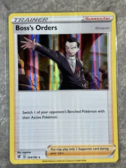 Boss's Orders 154/192 Swsh02: Pokemon TCG Rebel Clash Holo (Lightly Played) - Image 1