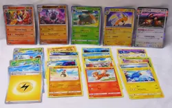 Pokemon Card Lot G 25 Total Cards 5 Holo Cards Most are Very Near Mint - Image 1