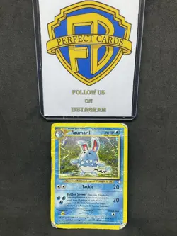 POKEMON NEO GENESIS UNLIMITED AZUMARILL HOLO 2/111 DMG/INKED - Image 1