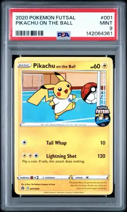 2020 Pokemon Futsall Pikachu On The Ball 001/005 - PSA 9 - Image 1