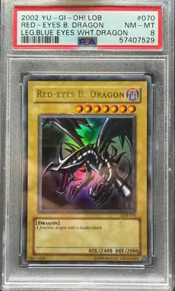 Red-Eyes Black Dragon LOB-070 - 2002 Yu-Gi-Oh! PSA 8 - Image 1