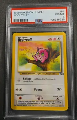 POKEMON CARD JIGGLYPUFF 54 JUNGLE #54 VINTAGE GRADED PSA 6 WIZARDS WOTC - Image 1