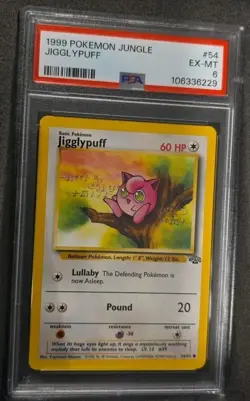 POKEMON CARD JIGGLYPUFF 54 JUNGLE #54 VINTAGE GRADED PSA 6 WIZARDS WOTC - Image 2