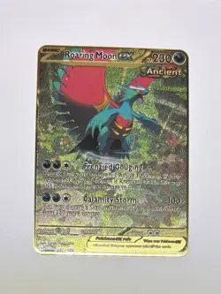 Roaring Moon ex 251/182 SV04 Paradox Rift Glittery Gold Metal Fan Art Card - Image 1