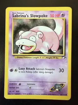 Sabrina's Slowpoke 095/132 Gym Heroes Regular Common Card Pokemon TCG - Image 1