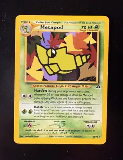 Metapod 42/75 Neo Discovery Regular Uncommon Card Pokemon TCG Vintage - Image 1
