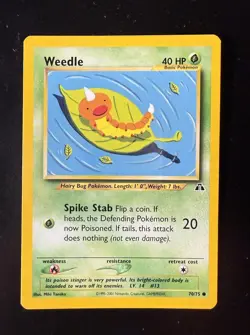 Weedle 70/75 Neo Discovery Regular Unlimited Common Card Pokemon TCG - Image 1