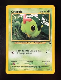Caterpie 53/75 Neo Discovery Regular Unlimited Common Card Pokemon TCG - Image 1