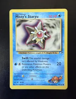 Misty's Staryu 090/132 Gym Heroes Regular Unlimited Common Card NM Pokemon TCG - Image 1