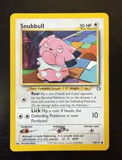 Snubbull 74/111 Neo Genesis Unlimited Common Pokemon Card TCG - Image 1
