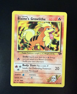 Pokemon Growlithe 62/132 Gym Challenge Blaine's Regular Unlimited Card - Image 1