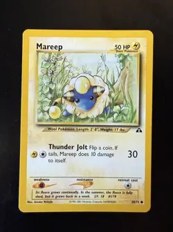 Mareep 58/75 Neo Discovery Regular Common Card Pokemon TCG Vintage - Image 1