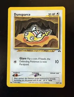 Dunsparce 54/75 Neo Discovery Regular Common Card Pokemon TCG Vintage - Image 1